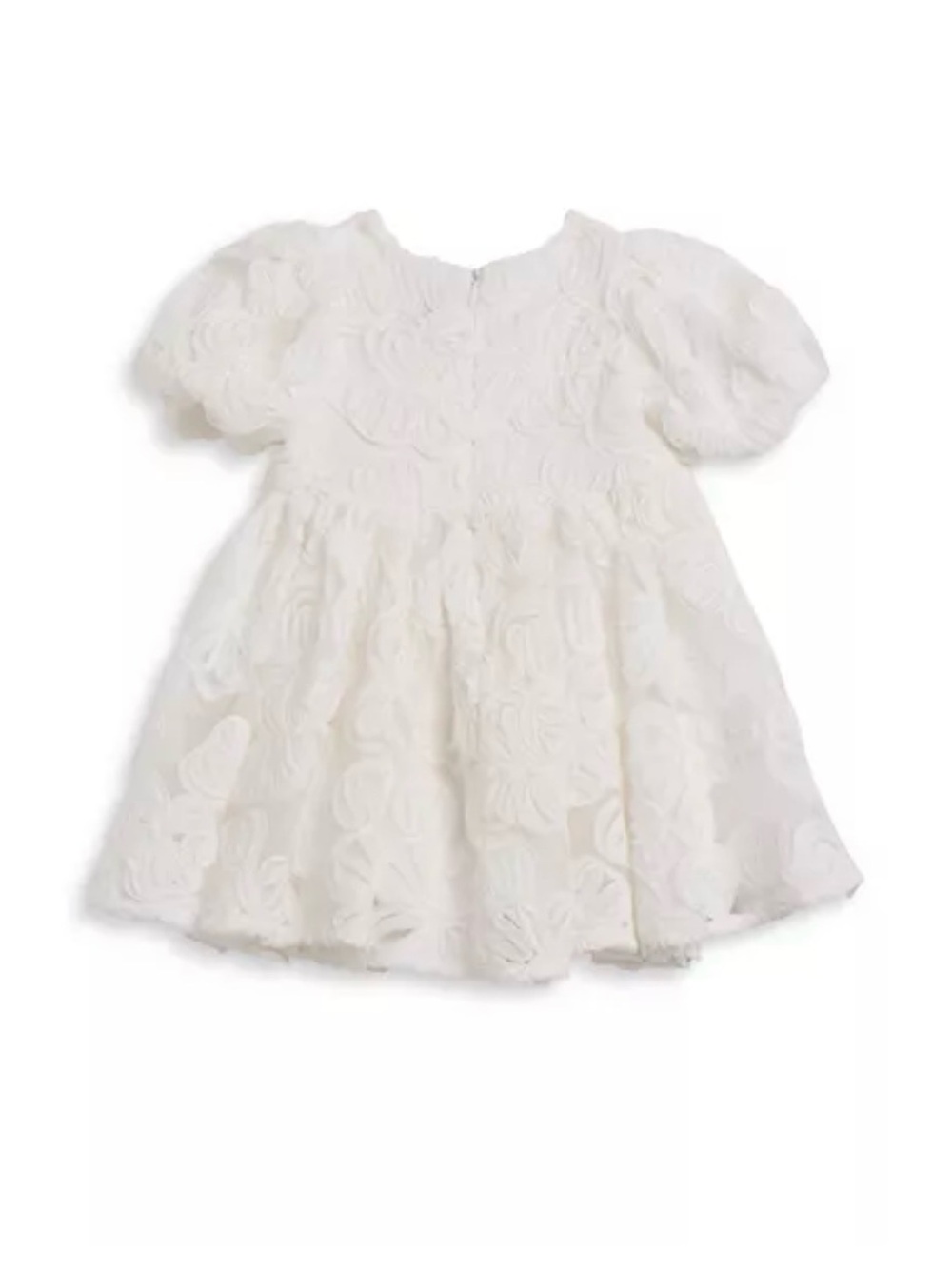 Bardot White Floral Lace Puff-Sleeve Party Dress